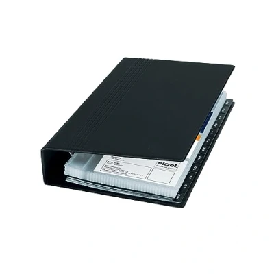 Image de SIGEL Vz300 Porte Cartes de Visite, Jusqu&#039;à 200 Cartes, Extansible, 9 X 5,8 cm, Noir