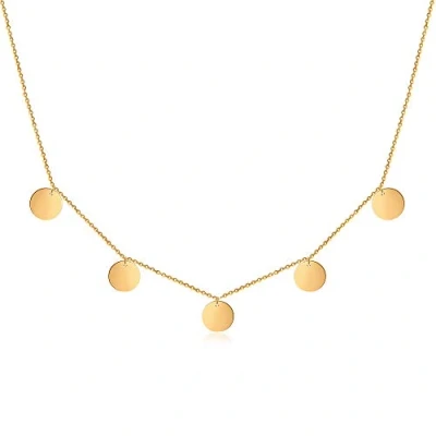 Image de GD GOOD.designs EST. 2015 Chaîne avec plaquette or pour femmes imperméable 5 Coin collier en 18 carats Bijoux Boho acier inoxydable