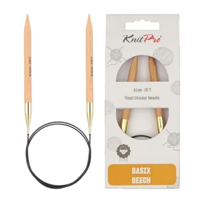 Image de KnitPro KP35315 Basix Aiguilles Circulaires Fixes Bois Bouleau 40 cm x 8 mm