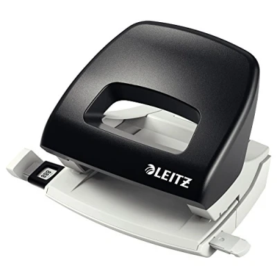 Image de Leitz Perforatrice Petite Taille Sans Effort, Capacité 16 Feuilles, Noir, Métal, Réglette de Guidage avec Repères, NeXXt, 50380095