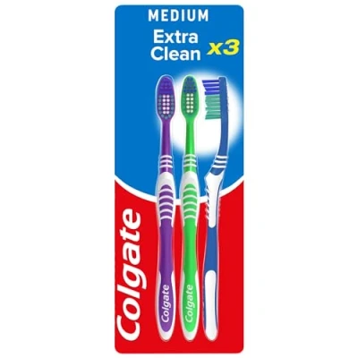 Image de Colgate Palmolive Brosse à dents extra Clean Medium 2 avec 1 gratuit, triées coloris aléatoire