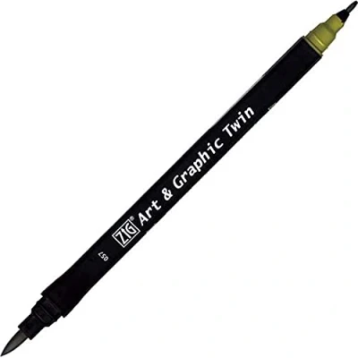 Image de Kuretake Feutre aquarelle Ton vert N 57 Double pointe ZIG