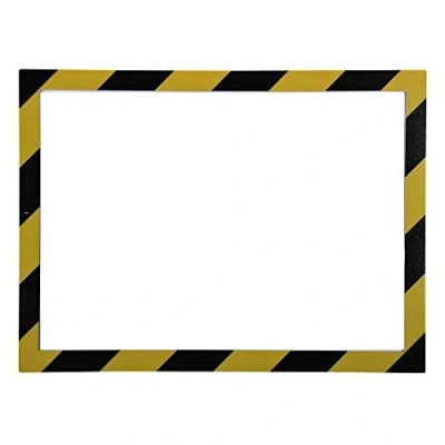 Image de Exacompta Réf. 39209E Une Pochette affichage mural magnétique en PVC Pour afficher consignes de sécurité, prévention des risques Format à classer A4 Cadre bicolore couleur jaune et noir