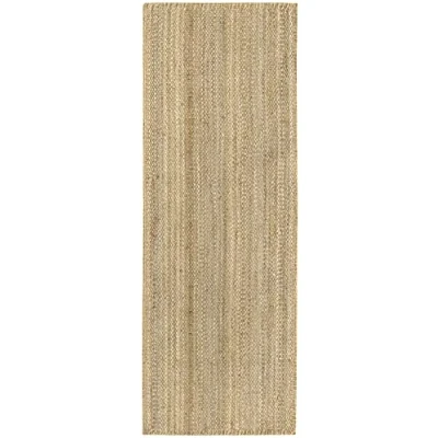 Image de HAMID Tapis de Jute Granada 100% Fibre Naturelle Moquette Douce et Résistance Moyenne Tissé à la Main Salon, Chambre, Couloir Nature (200x80cm)