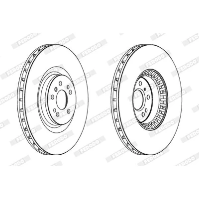 Image de FERODO PREMIER DDF1534C 1 Disque de frein 375 32 5 revêtu avec vis/boulons MERCEDES BENZ: Classe ML, R, GL