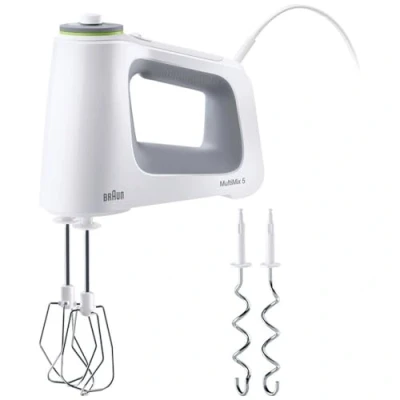 Image de Braun HM5000 MultiMix 5, Batteur avec Fouet et Pétrin amovibles, 700 W, 9 vitesses Réglables, Blanc/Gris