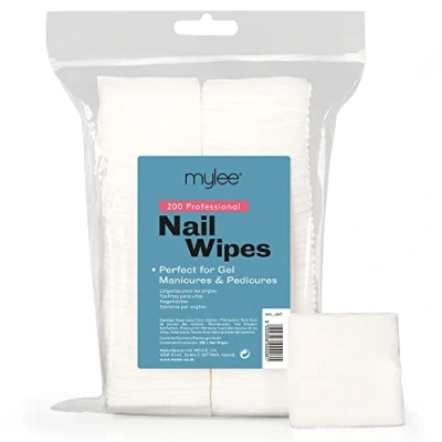Image de Mylee 200 Lingettes de Préparation et Finition Gel Vernis à Ongles Enlever les Résidus Collants, le UV LED Nettoie l’Ongle avant une Manucure ou Pédicure