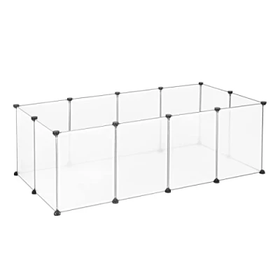Image de EUGAD Enclos pour Lapin en Plastique, Parc Cochon d&#039;Inde Interieur, Transparent 145x75x46cm 0034WL
