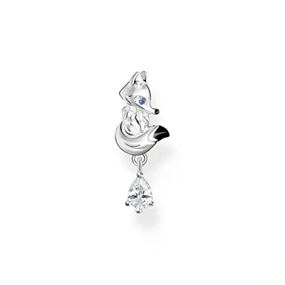Image de THOMAS SABO Boucles d&#039;oreilles simples renard avec pierre blanche, taille unique, Argent sterling, Pas de gemme