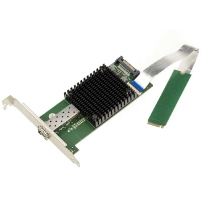 Image de KALEA INFORMATIQUE Carte M2 1 Port réseau Fibre SFP+ 10G 10 GIGABIT ETHERNET pour M.2 de Type PCIe, clé M ou B+M avec chipset Intel JL82599EN
