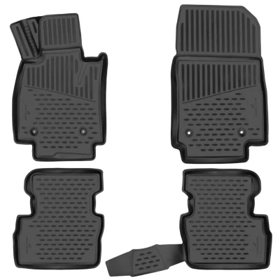 Image de WALSER XTR 75224 Ensemble de tapis sol Caoutchouc avant et arrière noir Sur mesure