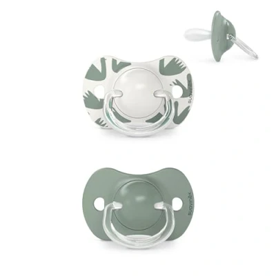 Image de Suavinex, Lot 2 Sucettes pour Bébé 6/18 Mois, Tétine Symétrique SX Pro en Silicone, plus Plate et Flexible, Réversible, Respecte le Développement Buccodentaire, Walk Vert