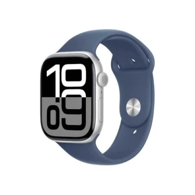 Image de Apple Watch Series 10 4G 46mm Argent (Bracelet En Silicone Bleu M/L)
