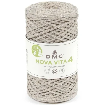 Image de Fil coton recyclé DMC Nova Vita 4 mm Effet Métallisé Blanc et plusieurs coloris disponibles
