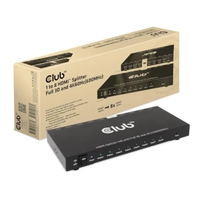 Image de CLUB3D CSV 1383 répartiteur vidéo HDMI 8X