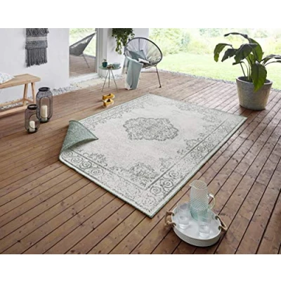 Image de bougari Cebu Tapis réversible pour l&#039;intérieur et l&#039;extérieur, Crème Verte., 80x150 cm