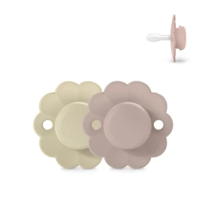 Image de Suavinex, Lot de 2 Sucettes Bébé 0/6 Mois, Sucette Ronde avec Tétine Symétrique SX Pro en Silicone, Réversible, Plate, Flexible, Respecte le Développement Buccodentaire, Nouveau né, Wonder Gray/Mauve