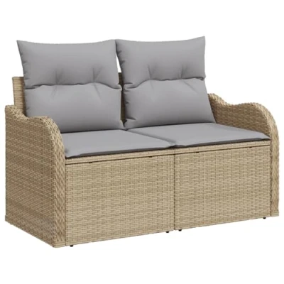 Image de Ensemble de Canapé Jardin 11 Pièces vidaXL avec Coussins Noir Poly Rattan 3354559