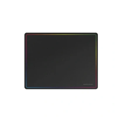 Image de MARSGAMING MMP124 tapis de souris jeu 360 x 260 mm, bord arc en ciel, base antidérapante caoutchouc naturel, surface nanotextile haute précision, flexible, noir