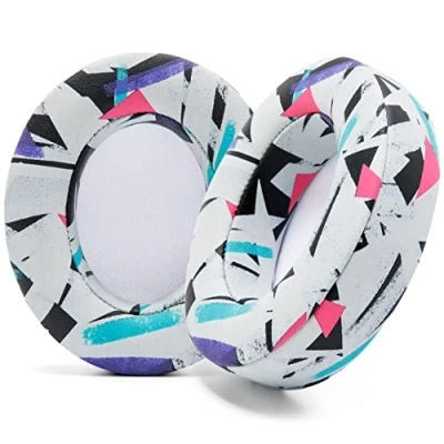 Image de WC Coussinets pour Beats Studio 2 &amp; 3 (B0501, B0500) avec et sans Fil par Wicked Cushions Ne Convient Pas à Solo Cuir PU Souple, Mousse améliorée adhésif Plus résistant 90&#039;s White