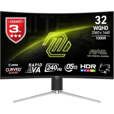 Image de Ecran PC Curved MSI MAG325CQRXF E2 32&quot; Dalle Rapid VA WQHD 0,5 ms 240 Hz DP / HDMI USB C