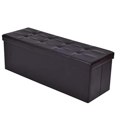 Image de IZTOSS Banc avec Espace de Rangement, Siège, Coffre Repose Pieds, Pliable (Noir L)