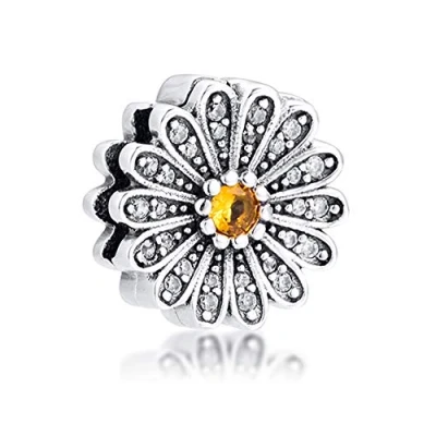 Image de PANDOCCI 2020 Printemps Réflexions Pétillant Fleur De Marguerite Clip 925 Argent DIY Convient pour Original Pandora Bracelets Charme Bijoux Mode