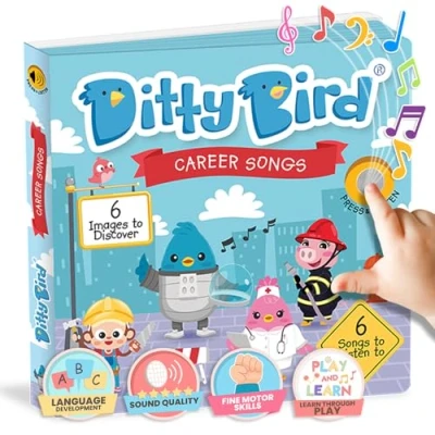 Image de Découvrez Les Livres musicaux Ditty Bird Comptines Amusantes, Sons captivants! Parfaits pour Tout Petits de 1 à 3 Ans. Le Pompier et Plus Encore!