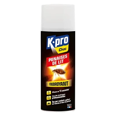 Image de K.pro Choc Aérosol Punaises de Lit Action Foudroyante Efficace en 15 Secondes Tue par Contact Techniques Professionnelles 400 ml