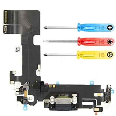 Image de MMOBIEL Connecteur de Charge Compatible avec iPhone 13 2021 Dock Connector Câble Nappe Rechange Jack Audio/Microphone/Antenne Remplacement Incl. Tournevis