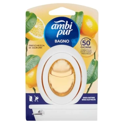 Image de Ambi Pur salle de bain Parfumeur pour ambiances, 1 parfum bain, fraîcheur d&#039;agrumes, diffuseur d&#039;ambiance avec technologie élimine les odeurs, durée jusqu&#039;à 50 jours