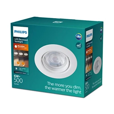 Image de Philips Spot LED encastrable IMPALA, intensité variable, 6W, Blanc