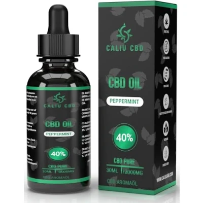 Image de Huile de graines chanvre 40% 12000mg 30ML À l&#039;extrait MENTHE Fabriqué dans l&#039;UE 0% THC 1200 gouttes cannabis.