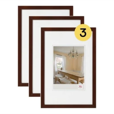 Image de walther design Peppers BP318N3 Lot de 3 cadres photo en bois noyer 13 x 18 cm