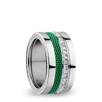 Image de BERING Combinaison de Bagues Échangeables pour Femme en Argent et Vert avec le Système Unique Twist &amp; Change, Ganges