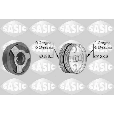 Image de SASIC 9001806 Poulie Damper AUDI: A4 B7 Avant, Berline, B6 VOLKSWAGEN: Passat B5 Break, GP Berline