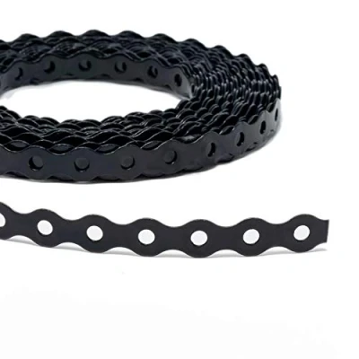 Image de ArmaKit Bande de fixation en acier galvanisé avec trous perforés, rouleau 10 m (12 mm, noir)