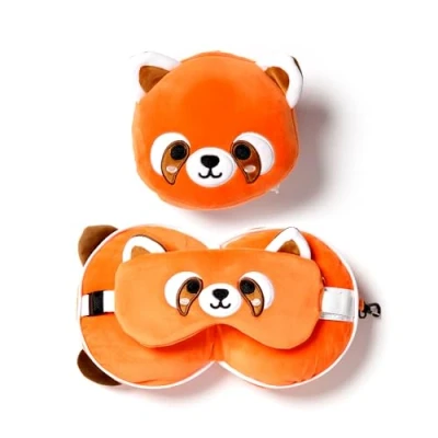 Image de Coussin Voyage Relaxeazzz Peluché 2 en 1 Panda Roux