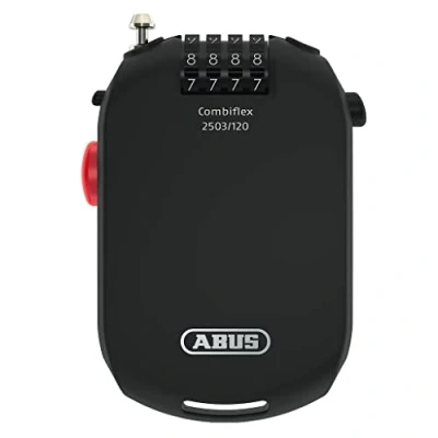 Image de Abus Antivol spécial Combiflex 2503/120 Convient pour sécuriser Les Bagages, Skis, Casques 120 cm de câble en Acier avec Code chiffré Noir
