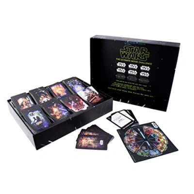 Image de Défi Cinéma Ultime Star Wars Officiel, Trivia Party Lucas Films, avec 5 Types de Défis Dont Mime, Dessin, 9 Plus 400 Cartes, Idéal pour Soirée Jeux