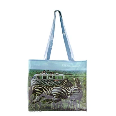 Image de BRISA VW Collection Sac Shopper Cabas en PVC de 16 litres au design T1 Combi (Safari/Multicolore)