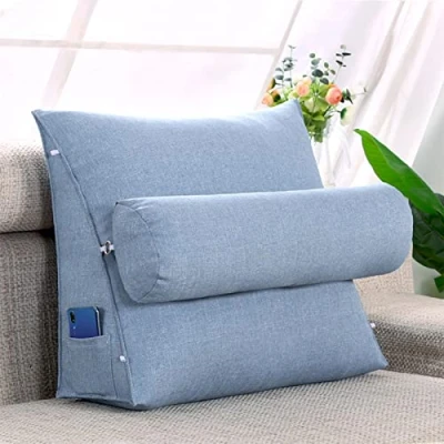 Image de HEATHE Coussins de Lecture Triangulaire Coussin à Coins,Oreiller Lombaire,Oreiller Lecture,Coussin Dossier,Utilisé pour Lire des Livres,​Jouer Jeux et Regarder la télévision