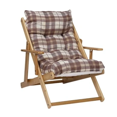 Image de LIBEROSHOPPING.eu LA TUA CASA IN UN CLIK Fauteuil Chaise Longue Relax inclinable 3 Positions en Bois Pliant (Marron)
