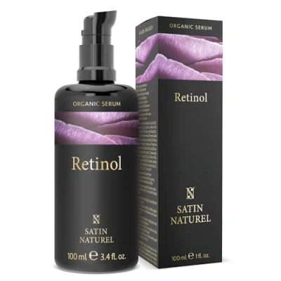 Image de Retinol Serum Visage Bio 100ml, avec Niacinamide + Acide Hyaluronique Aloe Vera pour un Effet Anti Rides Puissant Immediat le Soir Soins Peaux Sensibles par Satin Naturel