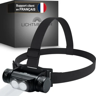 Image de LICHTMEISTER® Lampe frontale (1000 lumens, batterie 3600 mAh) LED rechargeable ultra lumineuse