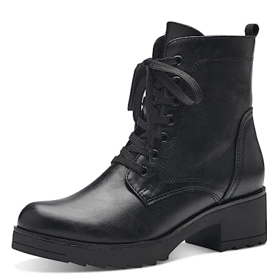 Image de Marco Tozzi Bottines à lacets, Femme, Taille: 36, Noir Matière synthétique