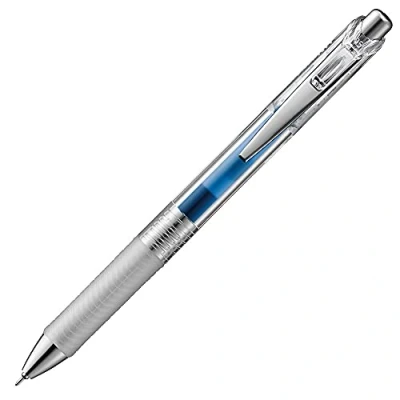 Image de Pentel Energel Pure BLN75TL CX Stylo à encre gel rechargeable avec pointe aiguille et mécanisme pression Bleu Épaisseur de trait 0,25 mm