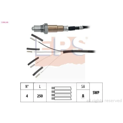 Image de EPS 1.998.240 Sonde lambda Made in Italy OE Equivalent chauffé, planaire, Filetage prégraissé PEUGEOT: 206 3/5 portes, SW, 607 Berline