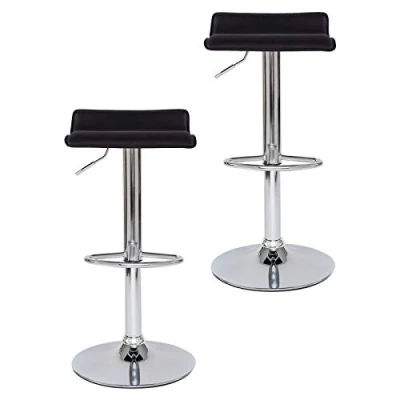 Image de dibea Tabourets de Bar, Lot 2, pivotants à 360, réglables en Hauteur, supportant jusqu&#039;à 130 kg, Simili Cuir avec Dossier, Protection intégrée pour Le Sol et Repose Pieds, Noir, Modèle 4