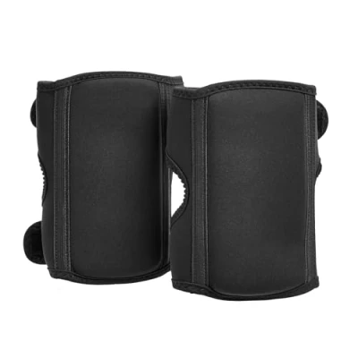 Image de Amazon Basics Lot de 2 genouillères confortables au dessus et sous les genoux pour le travail avec protection réglable, 21,6 cm, taille unique, 1 paire, Noir (Anciennement marque AmazonCommercial)